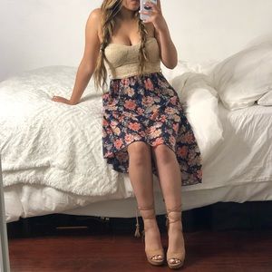 Rue21 Flower pink strapless dress